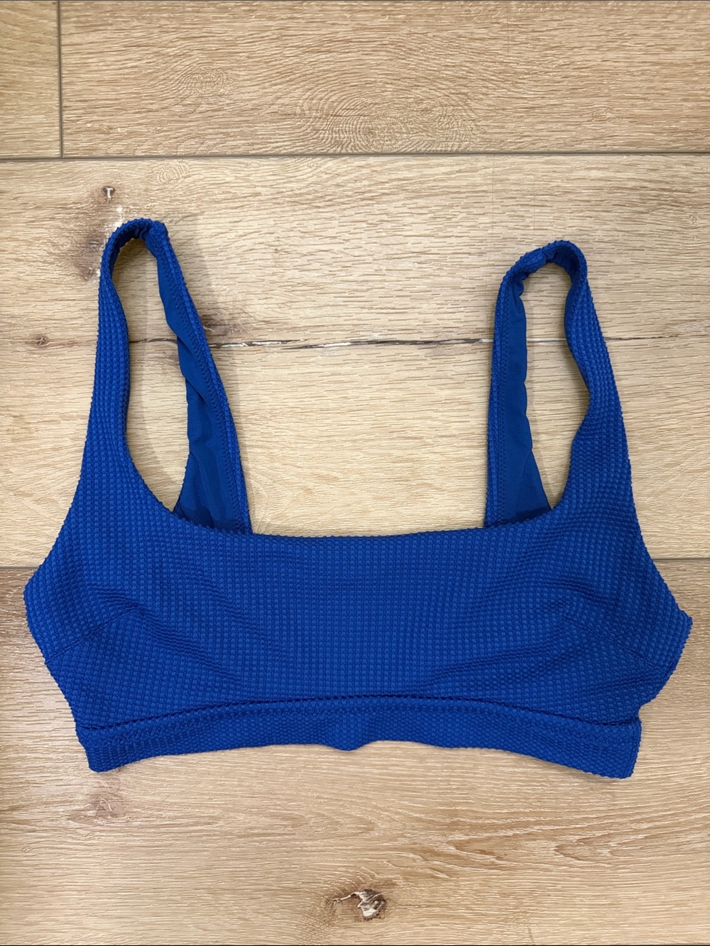 Aerie Waffle Scoop Bikini Top Blue